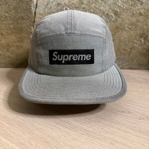 Supreme Jacquard Box Logo 5 Panel Camp Cap Gray 2018